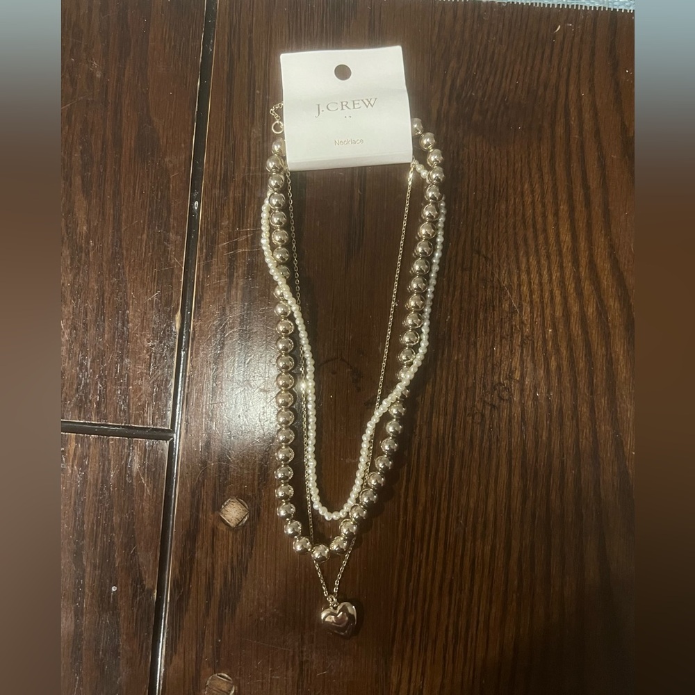 J. Crew Women’s Gold Tone Triple-chain Heart Pendant Necklace